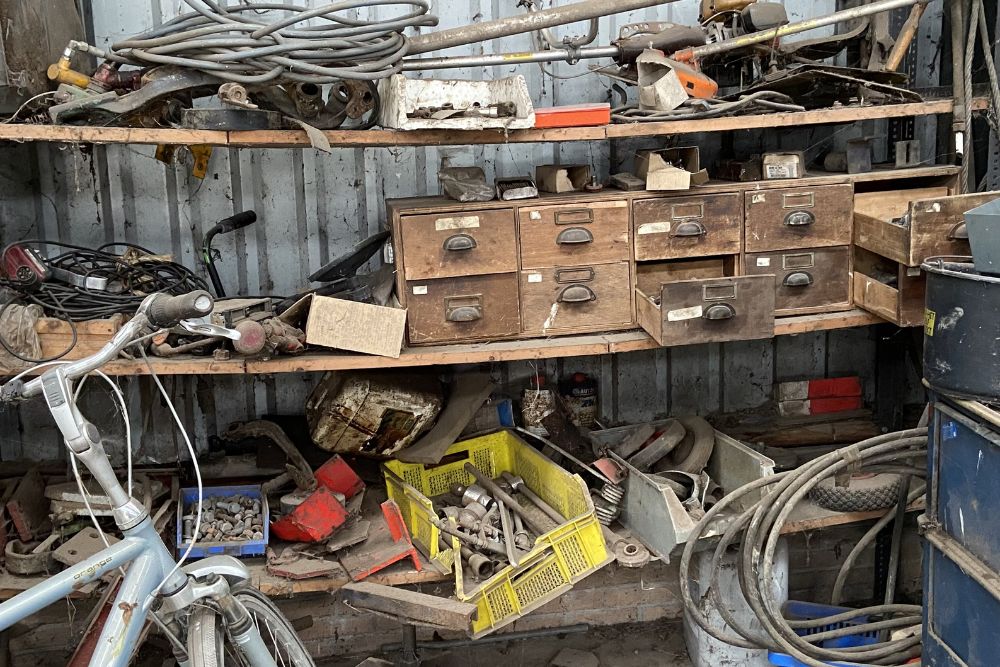 A room filled with assorted tools and items, highlighting the offerings of a specialized junk removal service in Washington, DC.